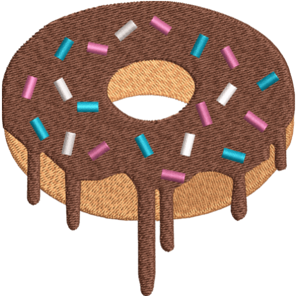 Chocolate Donut Embroidery Design