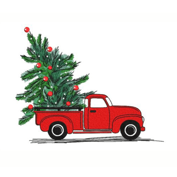 car tree embroidery design