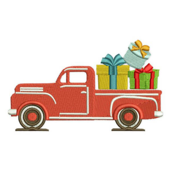christmas car embroidery design