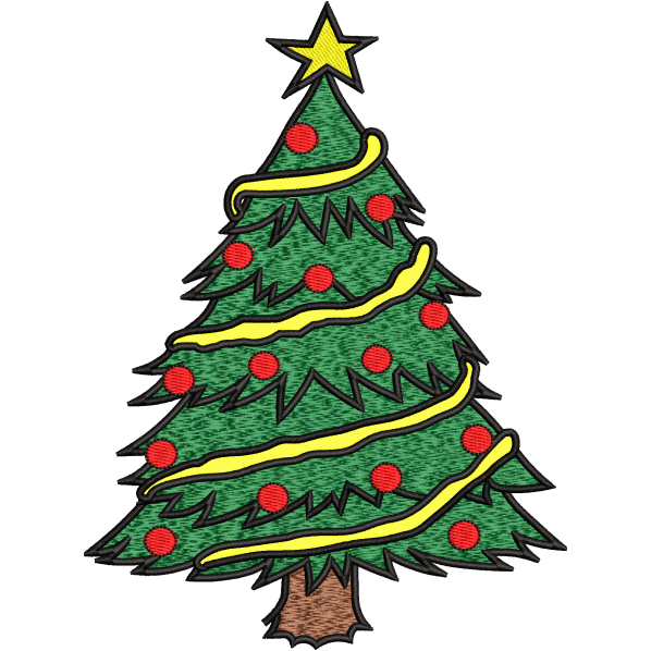 christmas tree embroidery design