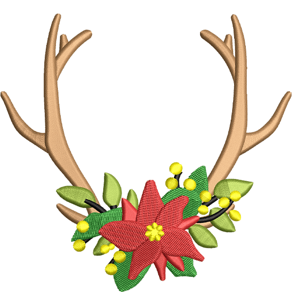christmas flower embroidery design