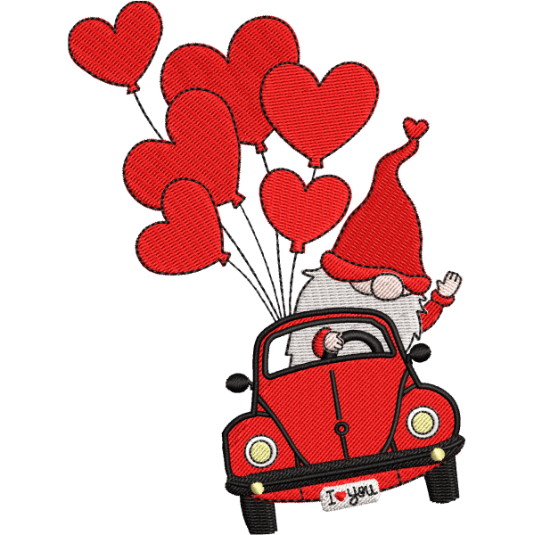 santa car embroidery design