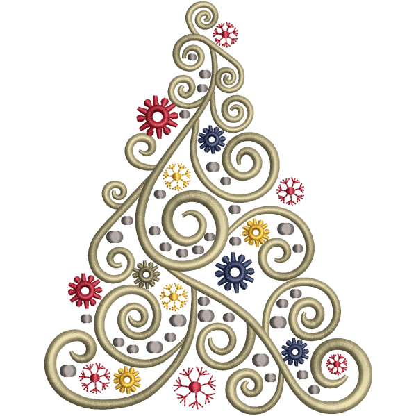 tree shape embroidery design