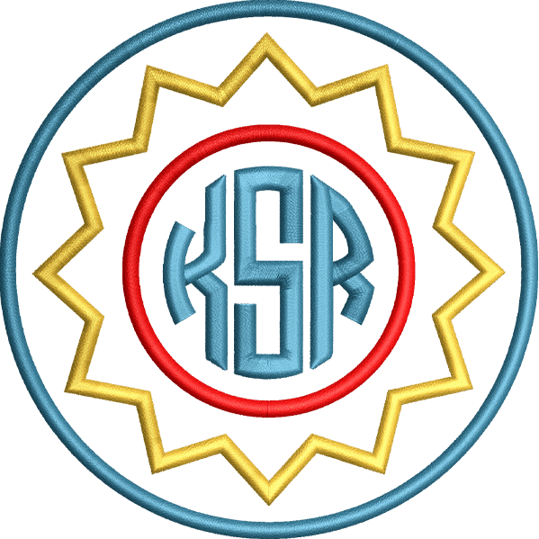 Circle Sunburst Embroidery Design