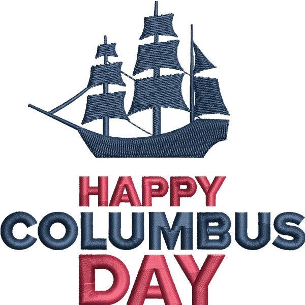 Columbus Day With Ship Design