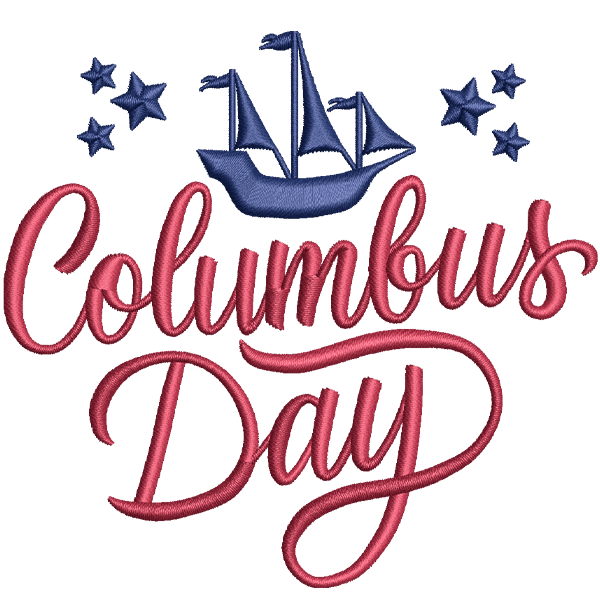 Happy Columbus Day With Ship Design
