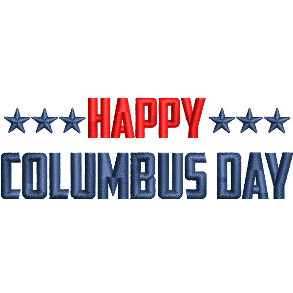 Columbus Day Embroidery Design