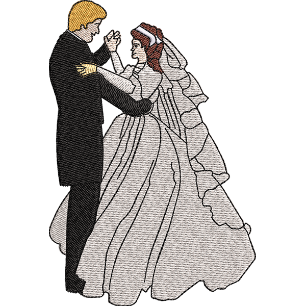 Couple Embroidery Design