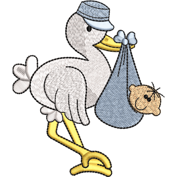 Crane Bird With Baby