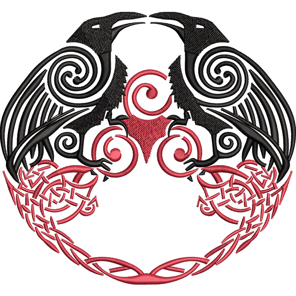 Crows Outline Embroidery Design