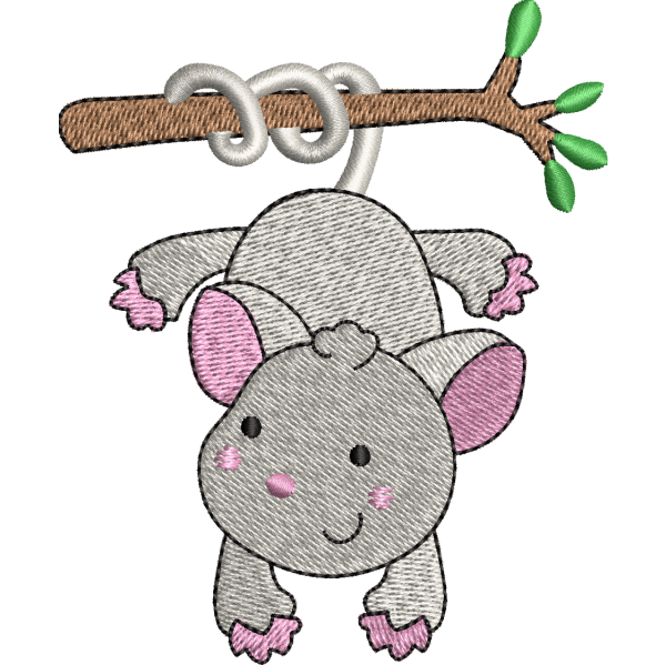 Possum Embroidery Design