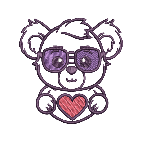 Koala Hugging Heart Design