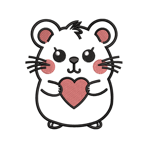 Mouse Hugging Heart Design
