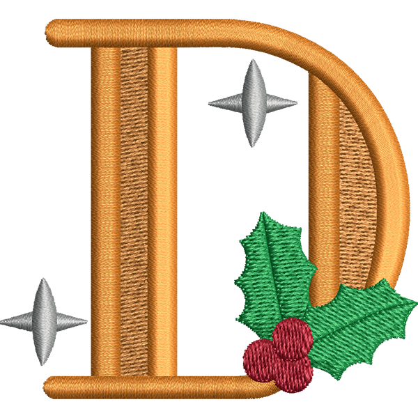 D Letter Embroidery Design