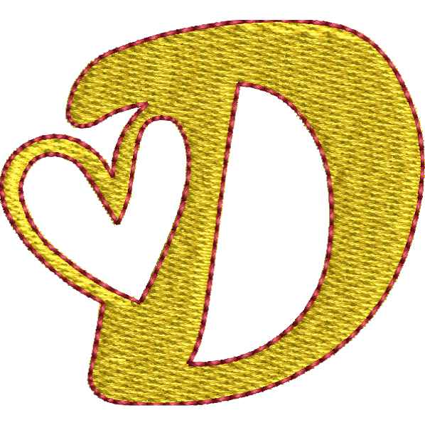 Heart Alphabet D