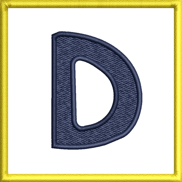 D Letter Embroidery Design
