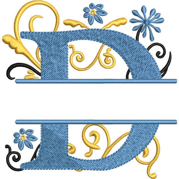 Floral Alphabet D Design