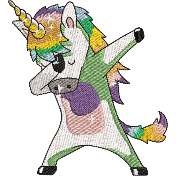 Dabbing Unicorn Embroidery Design