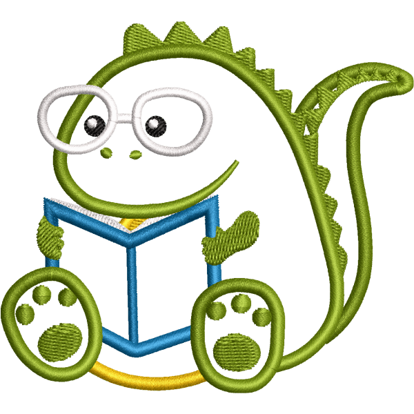 Dino With Book Design