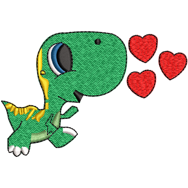 Running Dinosaur Embroidery Design