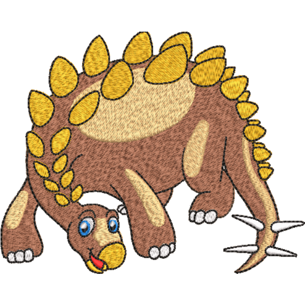Yellow Feet Dinosaur Embroidery Designs