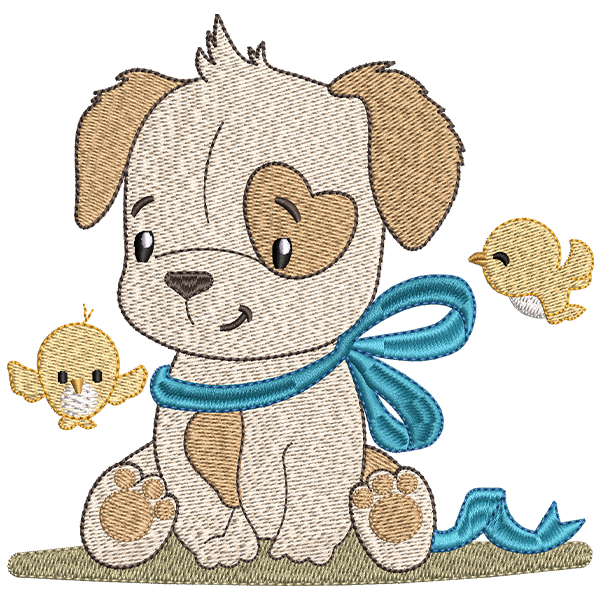 Cute Dog Embroidery Design
