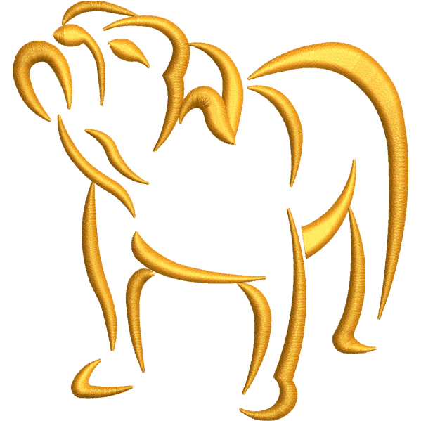 Bulldog Embroidery Design
