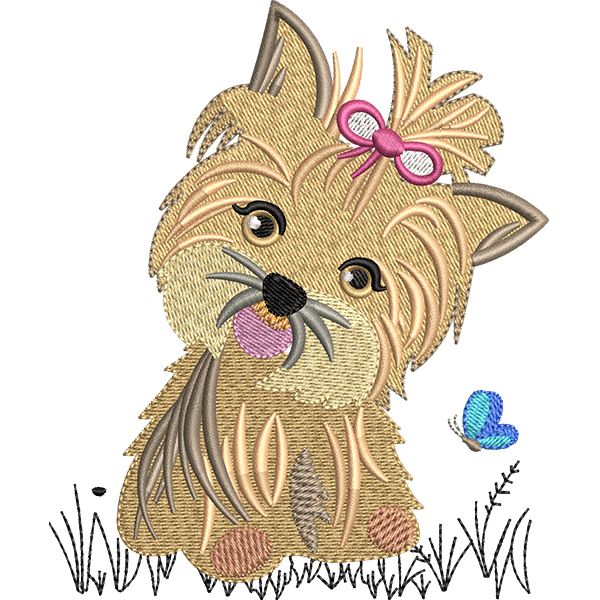 Cute Puppy Embroidery Design