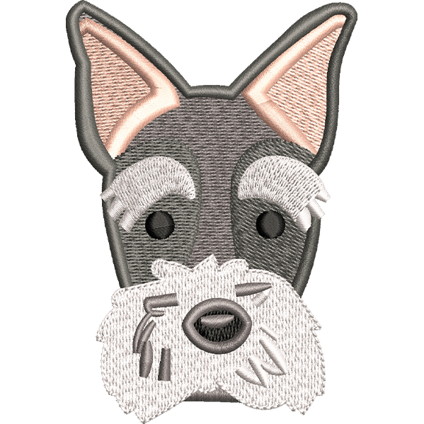 Gray Dog Face Design