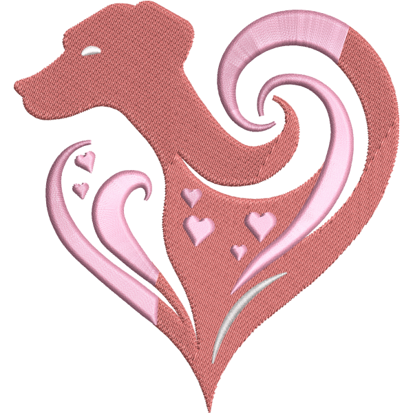 Dog With Heart Design