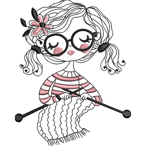 Knitting Girl Design