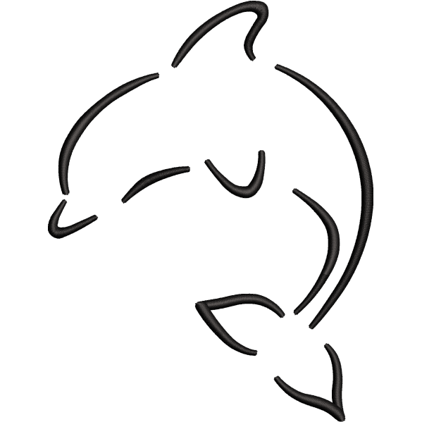 Dolphin In Air Embroidery Design