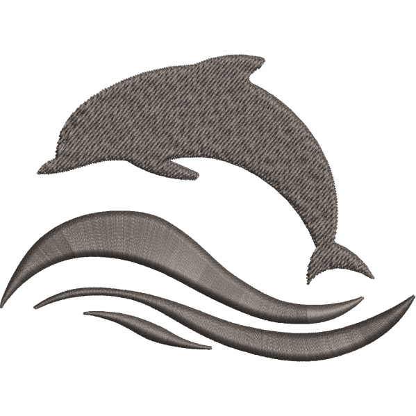 Dolphin Jumping Embroidery Design