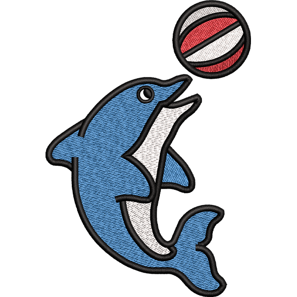 Blue Dolphin With Ball Design