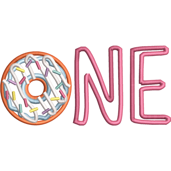 Donut One Embroidery Design