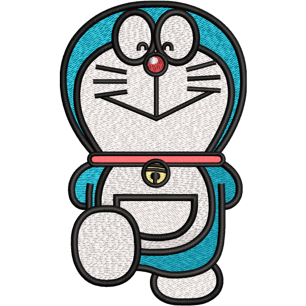 smiley doremon embroidery design