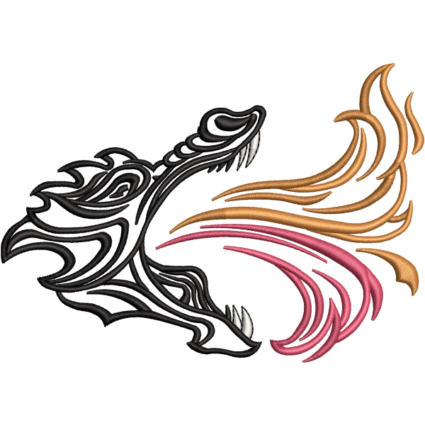 Dragon with Flames Design
