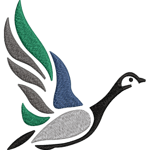 Multicolored Flying Duck Design