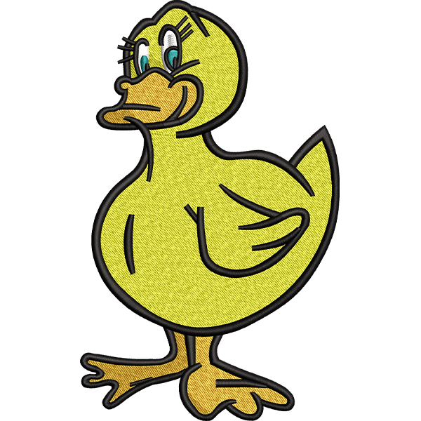 Yellow Duck Embroidery Design