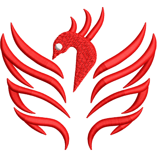 Red Shaded Bird Design