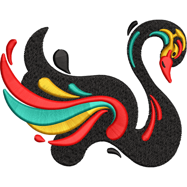 Black Duck Embroidery Design
