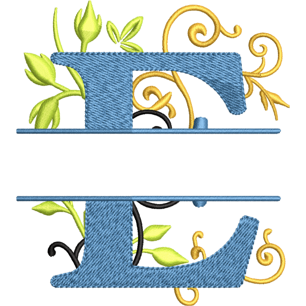 Floral Alphabet E Design