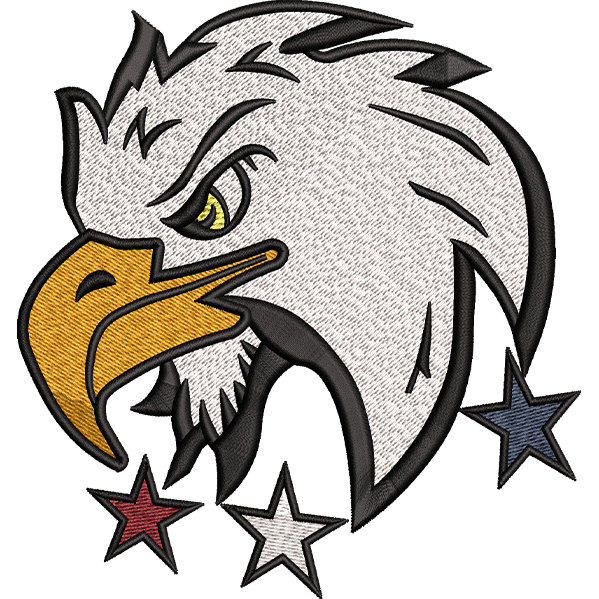 Eagle Face Embroidery Design
