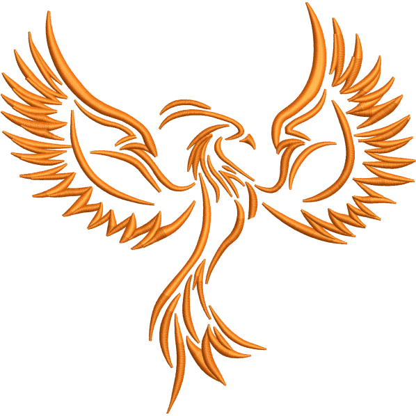 Orange Eagle Embroidery Design