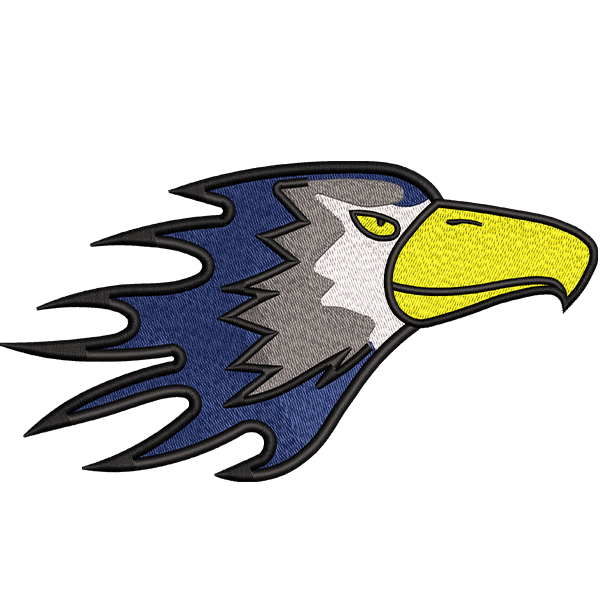 Angry Eagle Embroidery Design