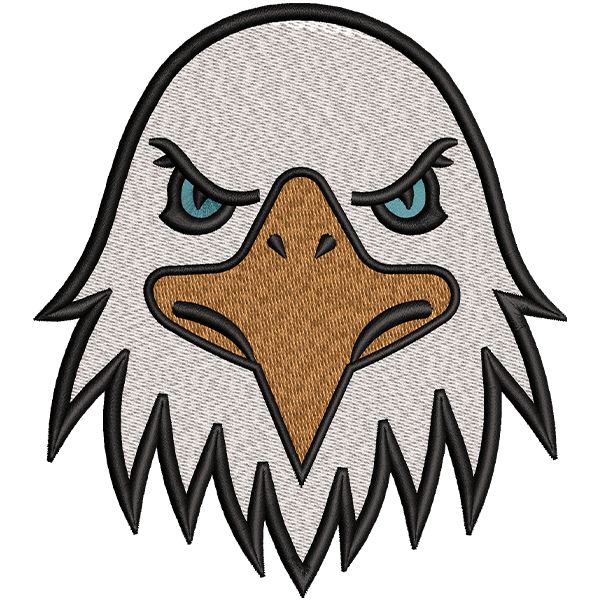 Angry Eagle Face Embroidery Design
