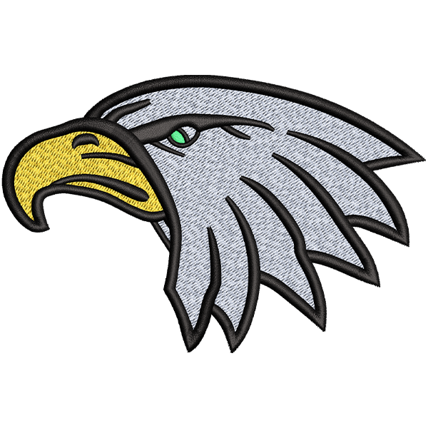 Angry Hawk Face Embroidery Design