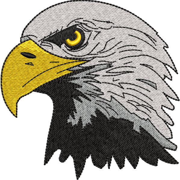 Eagle Face Embroidery Design