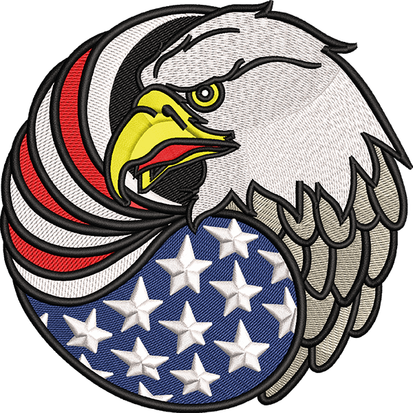eagle flag embroidery design