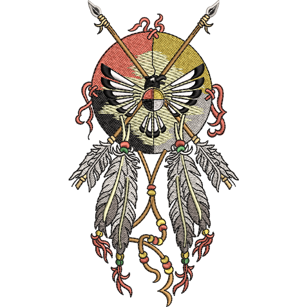 Eagle With Flower Design